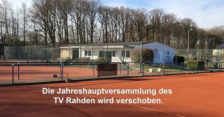 Die winterliche Anlage mit dem Hinweis, dass die Jahreshauptversammlung verschoben wird